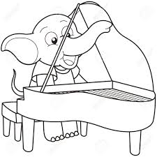 Itsaperfect piano simulator app for music and piano lovers. Cartoon Elephant Playing A Piano Black And White Royalty Free Cliparts Vectors And Stock Illustration Image 18630047