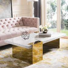 Modern Marble And Brass Coffee Table