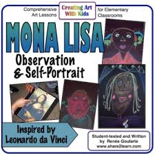 Students accessed their right brain to help them draw better. Art Lesson Mona Lisa Observation And Self Portrait Tpt