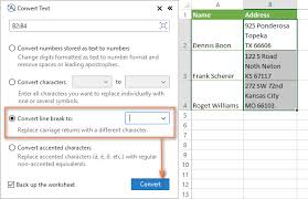 remove carriage returns in excel