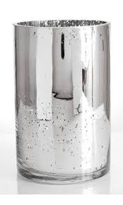 Mercury Glass Cylinder Vase Silver