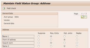 vendor account group configuration in