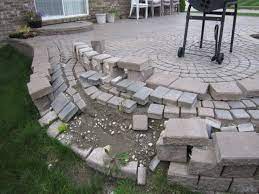 Raised Paver Patio Repaired After Collapse