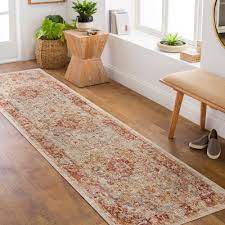 traditional rust runner area rug