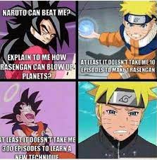Now this crazy dream come true. Hilarious Dragon Ball Vs Naruto Memes That Will Leave You Laughing Dragon Ball Super Funny Dragon Ball Super Manga Anime Dragon Ball Super