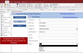 Access Database Incident Report Form Templates Incident