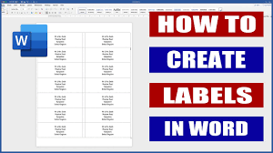 how to make labels in word microsoft