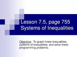 Ppt Lesson 7 5 Page 755 Systems Of