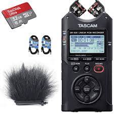 tascam dr 40x four track digital audio recorder and usb audio interface master sound tascam dr 05 windscreen sd card and cables