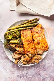 air fryer salmon and vegetables one