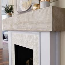 Ekena Millwork Manusd04x04x60wh 4 H X 4 D X 60 W Sandblasted Faux Wood Fireplace Mantel White Washed