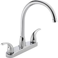 The high gloss finish adds to a brighter shine and better wear resistance. Peerless Choice 2 Handle Standard Kitchen Faucet In Chrome P299568lf The Home Depot