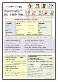 At The Doctors 1 Vocabulary English Esl Worksheets