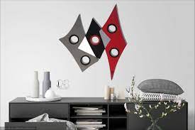 abstract wall sculpture red black gray