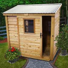 Spacesaver 8x4 With Sliding Door Plywood Architect Knotty By Outdoor Living Today