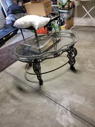 Wrought Iron Glass Coffee Table Exc