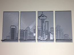 3d Printed Seattle Skyline Wall Art
