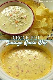 crock pot sausage queso dip cheesy