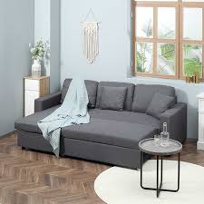 3 seater corner sofa bed grey