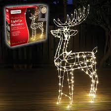 The Christmas Workshop 70409 Light Up Reindeer Decoration 115cm Tall Wireframe Figure With 250 Warm Leds White