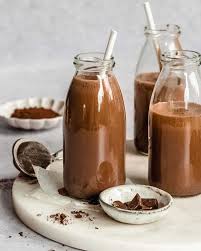 healthy chocolate milk with cocoa