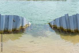Sheet Pile Retaining Wall On A Sea