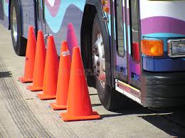 bus traffic cone photos free