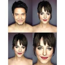 male makeup artist transforms himself