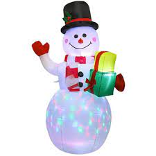 Amazon.co.jp: 1.5Mクリスマスインフレータブル雪だるま付きLEDライト、かわいいイルミネーション サンタクロースの人形セットのためのクリスマス屋外装飾品、庭園アップ雪だるまの庭の装飾をフェラ : おもちゃ