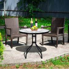32 Inch Outdoor Patio Round Tempered