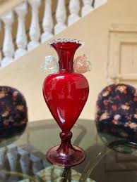 Large Venetian Handblown Red And Gold