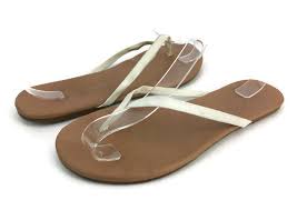Lc Lauren Conrad Womens White Slip On Thong Flip Flop Sandals Size Us 7 M Ebay