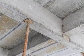 iron steel support concrete beams stock