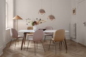 The rectangular table is usually a minimum of 36 inches wide and is the best design for hosting large groups of people. The Beetle Collection Gubi