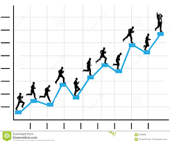 Businessman Runs Up Business Profit Chart Graph Stock Vector