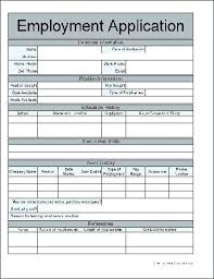 Printable Blank Application Forms For Employment