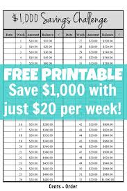 52 Week Challenge Plan Save 1 000 Free Printable