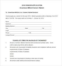 Vendor Application Template 9 Free Word Pdf Documents