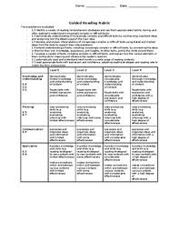 Guided Reading Rubric Ontario Grade 7 And 8 Curriculum