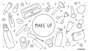 make up and beauty symbols icon set