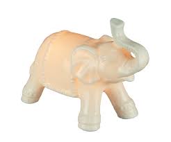 White Ceramic Elephant Night Light Accent Lamp Sold By Zeckos Rakuten Com Shop