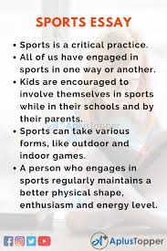 essay on sports sports essay for