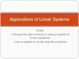 of linear systems goals choose