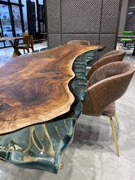 large walnut wood dining table luxury