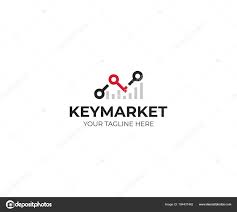Chart Stats Key Logo Template Market Success Vector Design