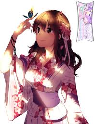 There are so many anime waifus with brown hair, so let's summarize them a bit. Cute Anime Girl With Brown Hair And Yukata Kawaii Anime Full Size Png Download Seekpng