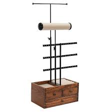 wooden 5 tier jewelry stand holder