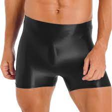 mens shiny sports tights spandex shorts