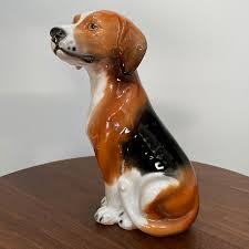 ceramiche boxer italy beagle statue 11inh