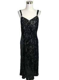 N133 Jones New York Designer Dress Size 14 L Black Velvet Floral Fit And Flare Ebay